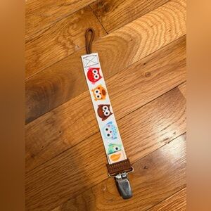 Colorful Owl Print Kids Pacifier Clip